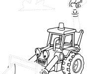 Coloriage Le tracteur Tristan de Bob le bricoleur à compléter 