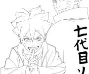 Coloriage Affiche de Boruto et Naruto