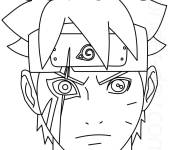 Coloriage Boruto avec le regard s&eacute;rieux