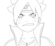 Coloriage et dessins gratuit Boruto en col&egrave;re à imprimer