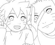 Coloriage et dessins gratuit Boruto et Naruto mignon à imprimer