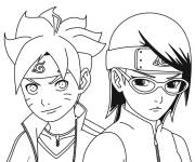 Coloriage Boruto et Sarada