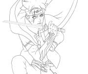 Coloriage et dessins gratuit Boruto Jougan avec une &eacute;p&eacute;e à imprimer