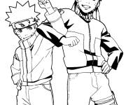 Coloriage Deux ninjas Boruto et Naruto