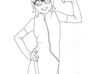 Coloriage Fille Sarada l'amie de Boruto