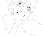 Coloriage La panique sur le visage de Boruto