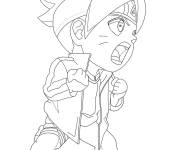 Coloriage Petit Boruto style dessin anim&eacute;