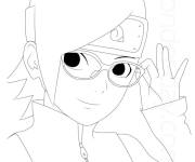Coloriage Sarada l'ami de Boruto