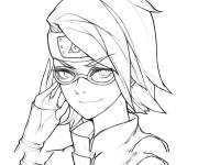 Coloriage Sarada Uchiha de Boruto