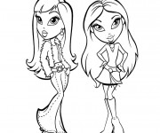 Coloriage Bratz en noir et blanc