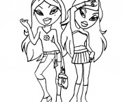 Coloriage Bratz et Barbie