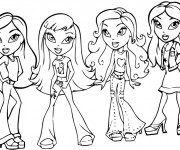 Coloriage et dessins gratuit Bratz et se amies à imprimer