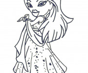 Coloriage Bratz porte une Robe de Princesse