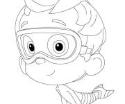 Coloriage Bubble Nonny en nageant