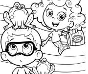Coloriage Deema, Nonny et les grenouilles