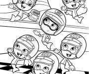 Coloriage &Eacute;quipe Bubble Guppies en course