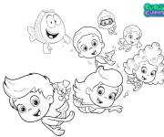 Coloriage L'oc&eacute;an ou les amis de Bubulle guppies