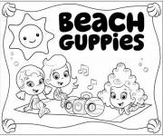 Coloriage La plage Guppies