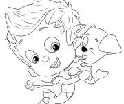 Coloriage Le chiot aime Bubulle Guppies