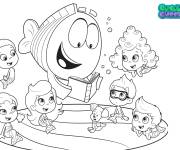Coloriage M grouper raconte une histoire &agrave; ses amis de Bubulle Guppies