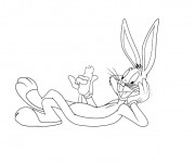Coloriage Bugs Bunny assis