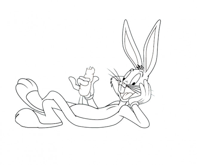 Coloriage et dessins gratuits Bugs Bunny assis à imprimer