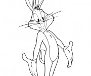 Coloriage et dessins gratuit Bugs Bunny dessin animé à imprimer