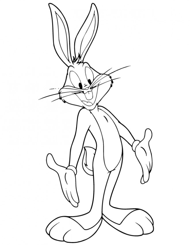 Coloriage et dessins gratuits Bugs Bunny dessin animé à imprimer