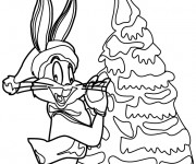 Coloriage Bugs Bunny en Noël