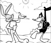 Coloriage Bugs Bunny et Daffy