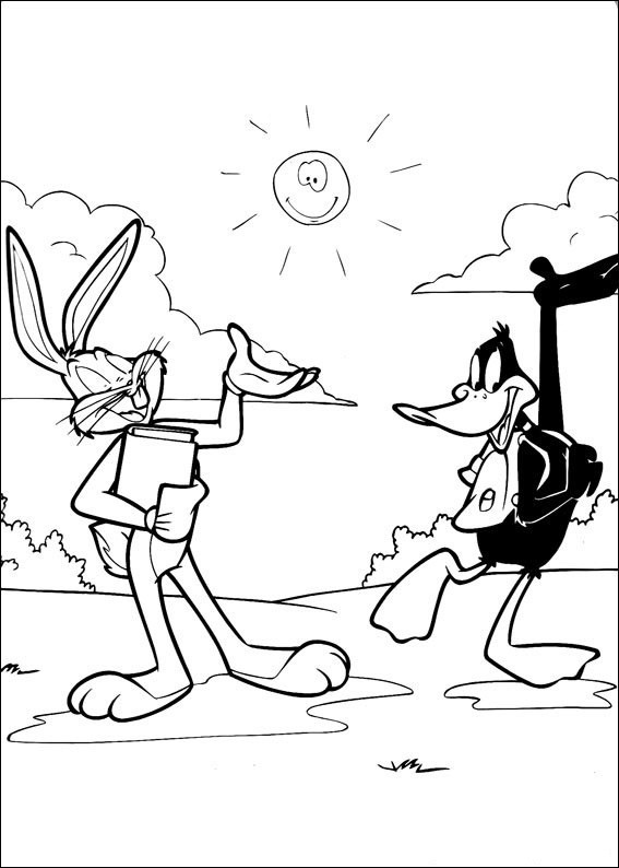 Coloriage et dessins gratuits Bugs Bunny et Daffy à imprimer