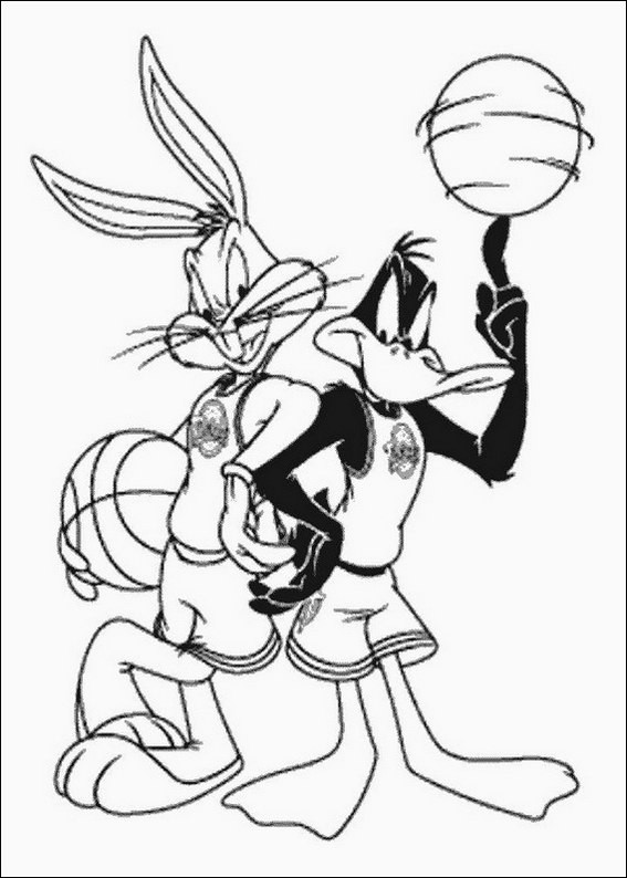 Coloriage et dessins gratuits Bugs Bunny et Daffy duck à imprimer