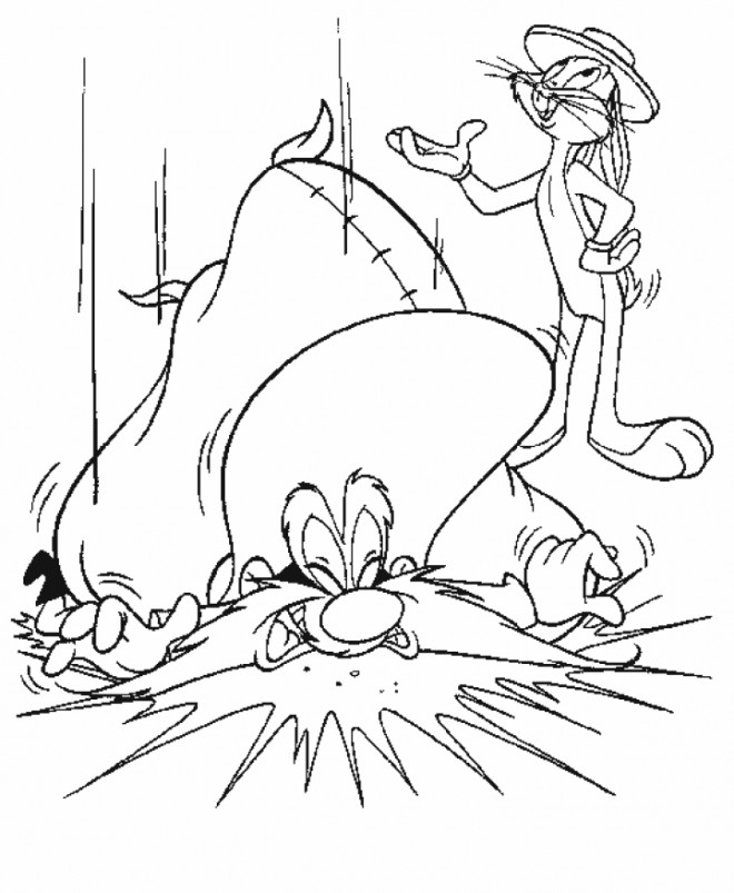 Coloriage et dessins gratuits Bugs Bunny Looney tunes à imprimer à imprimer
