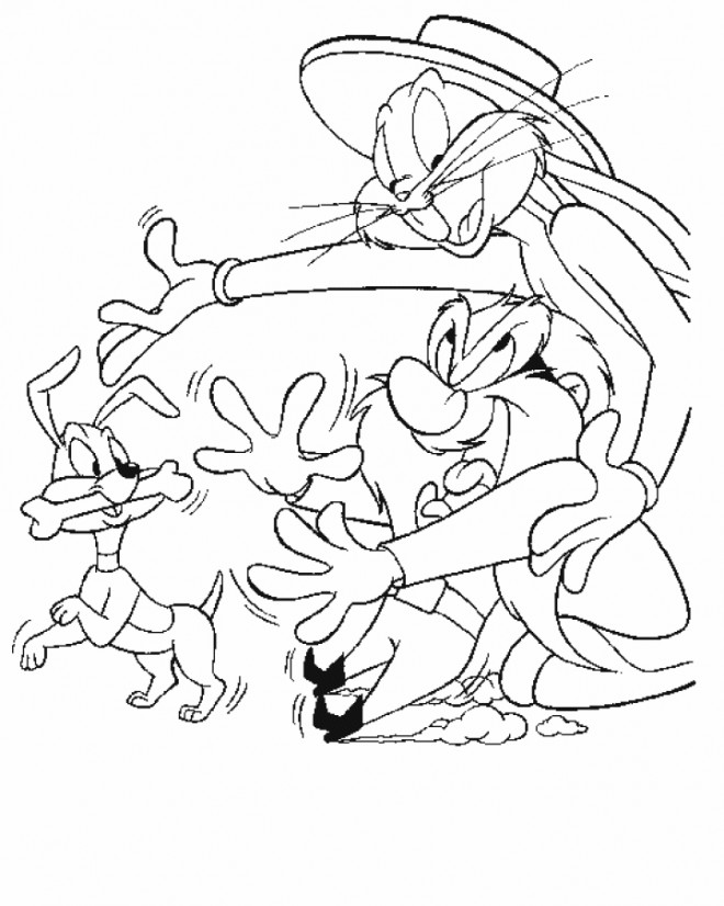 Coloriage et dessins gratuits Bugs Bunny s'amuse à imprimer