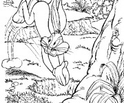 Coloriage Bugs Bunny s'enfuit