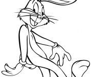 Coloriage et dessins gratuit Bugs Bunny sourit à imprimer