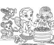 Coloriage Butterbean, Cricket, Poppy et Dazzle et leurs repas