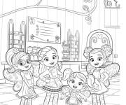 Coloriage et dessins gratuit Les filles dans le Caf&eacute; Enchant&eacute;e à imprimer