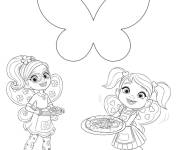 Coloriage et dessins gratuit Poppy, Cricket et papillon facile à imprimer