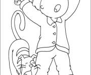 Coloriage C'est le temps d'aller au lit Caillou et Gilbert