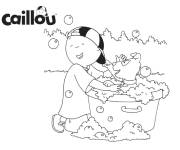 Coloriage Caillou avec son ami chien