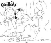 Coloriage caillou et cl&eacute;mentine dans le parc