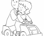 Coloriage Caillou et Mousseline s'amusent