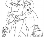 Coloriage et dessins gratuit Caillou et sa famille à imprimer