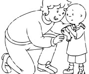 Coloriage Caillou et sa maman