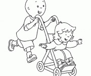 Coloriage Caillou et sa soeur