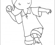 Coloriage et dessins gratuit Caillou joue du baseball à imprimer