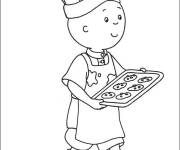 Coloriage Caillou le boulanger 