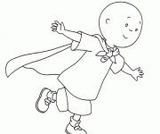 Coloriage Caillou rêve de voler