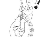 Coloriage Caillou s'amuse dans le parc